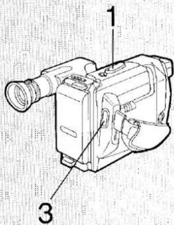 Technical diagram of a video camera with labeled parts 1 and 3