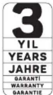 3 YIL YEARS JAHRE GARANTI WARRANTY GARANTIE