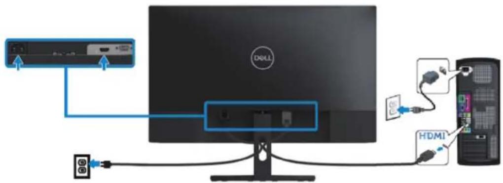 DELL SE2419H - HDMI-Kabel anschließen - 1