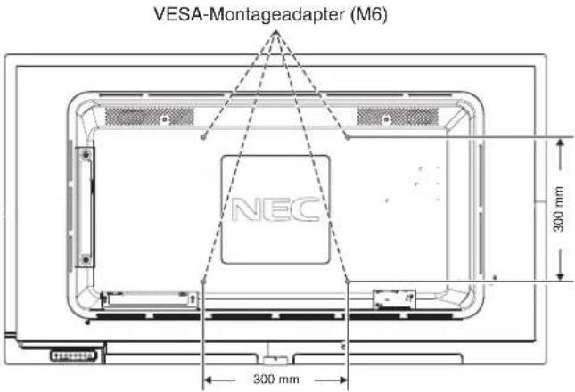 VESA-Montageadapter (M6) NEC 300 mm 300 mm