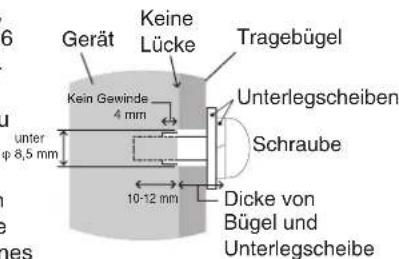 Gerät Keine Lücke Tragebügel Unterlegscheiben Schraube Dicke von Bügel und Unterlegscheibe 4 mm 10-12 mm und unter 8,5 mm