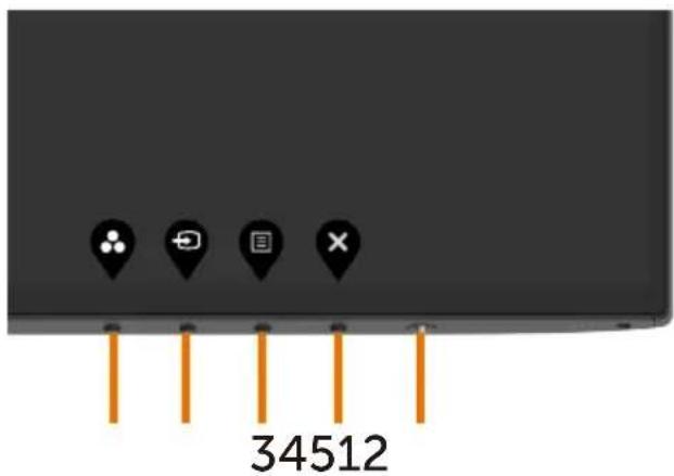 DELL UltraSharp U2719D - Using the Front Panel Controls - 1