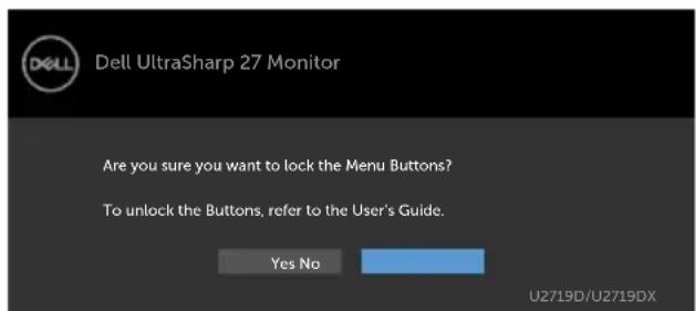 DELL UltraSharp U2719D - Using the OSD Lock function - 3