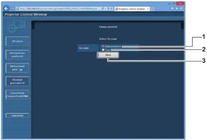 PANASONIC PT-RS11K - [Change password] page - 1