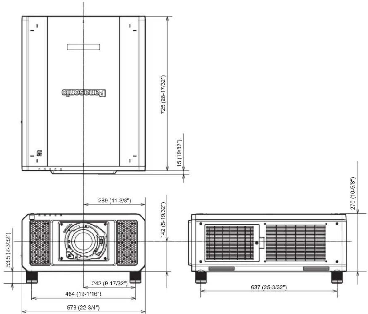 PANASONIC PT-RS11K - Dimensions - 1