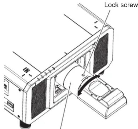 PANASONIC PT-RS11K - Adjusting the lens position and focus when the Fixed-focus Lens (Model No.: ET-D75LE90) is used - 1