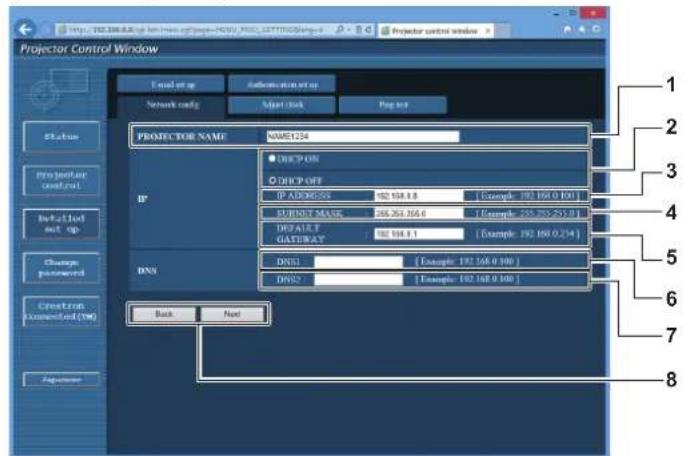 PANASONIC PT-RS11K - [Network config] page - 1