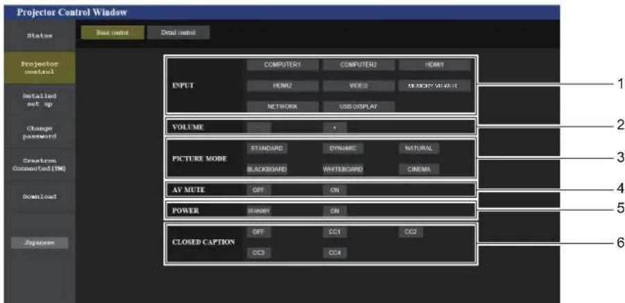 PANASONIC PT-VW360EJ - [Basic control] page - 1