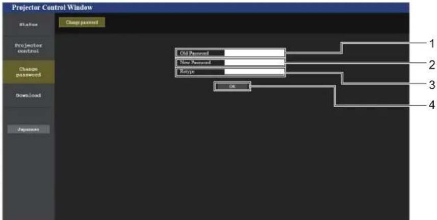 PANASONIC PT-VW360EJ - [Change password] (For user rights) - 1