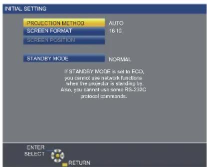 PANASONIC PT-VW360EJ - Initial setting (installation setting) - 1