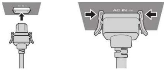 PANASONIC PT-VW360EJ - Attaching the power cord - 1
