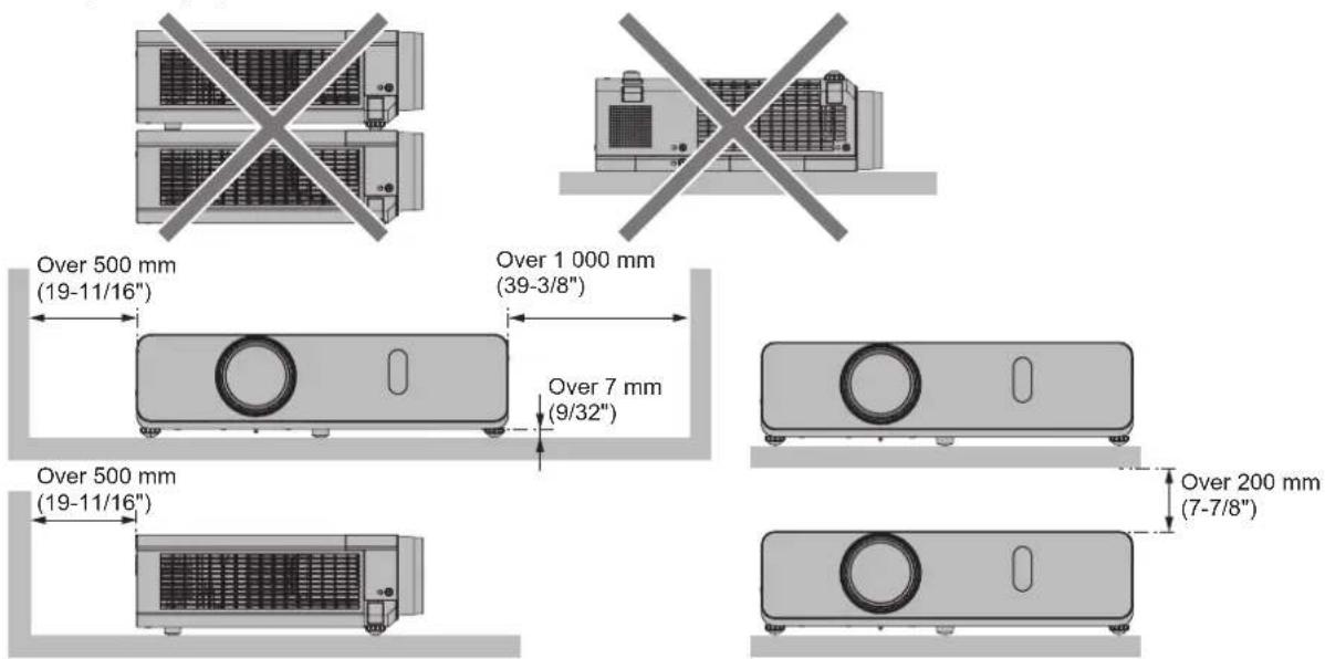 PANASONIC PT-VW360EJ - ■Cautions when setting the projectors - 3