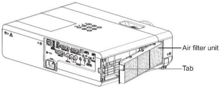 PANASONIC PT-VW360EJ - 1) Attach the unused air filter unit to the projector. - 1