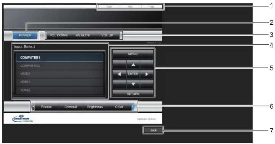 PANASONIC PT-VW360EJ - Control page - 1