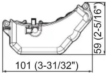 101 (3-31/32") 59 (2-5/16")
