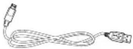 Line drawing of a USB cable with connector ends (no text or symbols)
