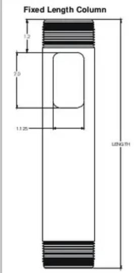 Fixed Length Column 1.2 2.0 1.125 180mm