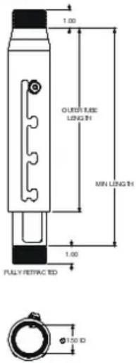 1.00 OUTRUSER LENGTH MIN LENGTH 1.00 FULLY RETRACTED Ø 120 ID