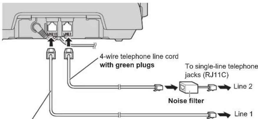 PANASONIC KX-TH112 - To connect to 2 single-line telephone jacks - 1