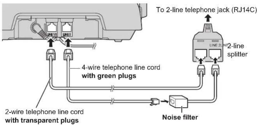 PANASONIC KX-TH112 - To connect to a 2-line telephone jack - 1