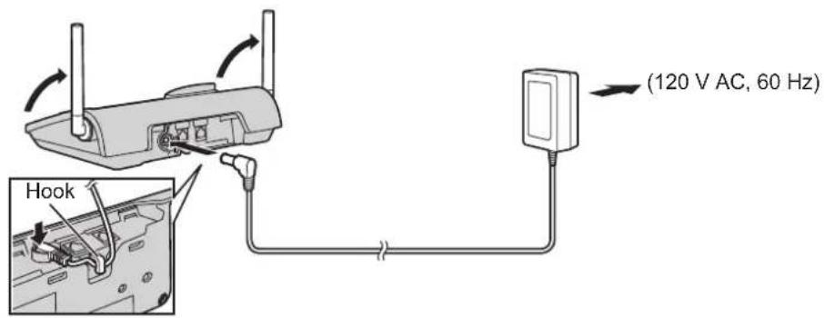 PANASONIC KX-TH112 - Connecting the AC adaptor - 2