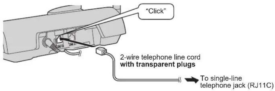 PANASONIC KX-TH112 - Connecting the telephone line cord - 5