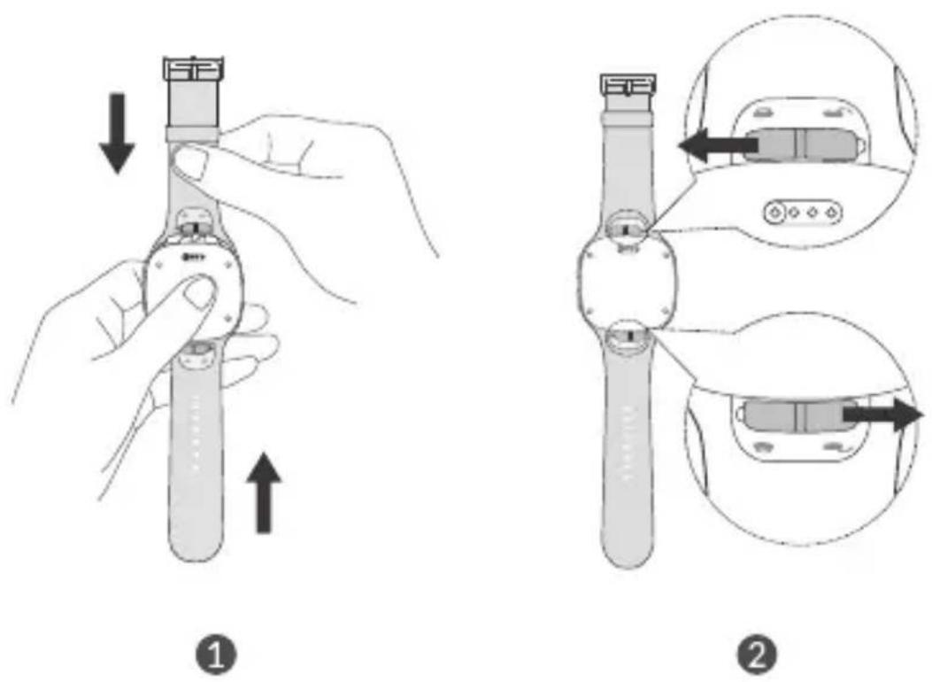 Diagram illustrating two-step assembly steps of a handheld device, showing hand positioning and close-up views with Chinese labels.