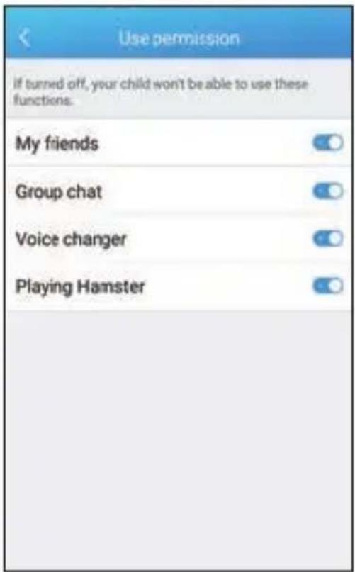 Use permission if turned off, your child won't be able to use these functions. My friends Group chat Voice changer Playing Hamster