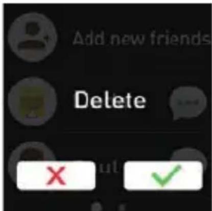 Add new friends Delete X ✓