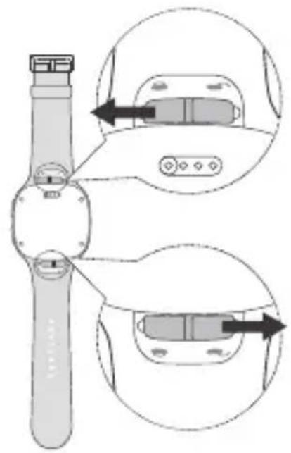 Diagram illustrating a device's internal components and directional arrows, likely illustrating a mechanical or electrical assembly.