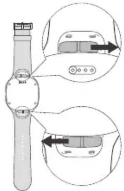 Diagram illustrating a device's internal components with magnified views showing internal structure and component placement.