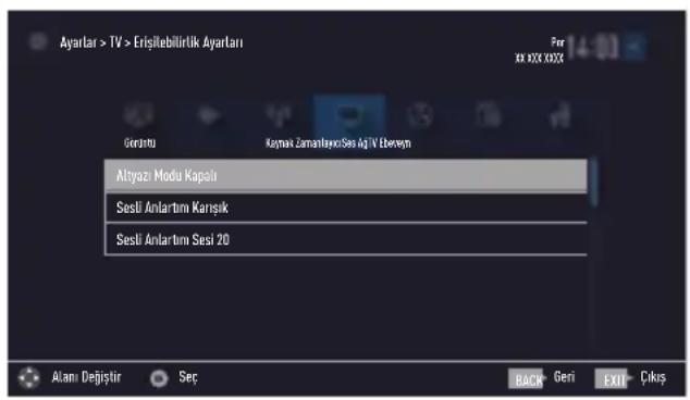 GRUNDIG 55 GCO 9900B - ERİŞİLEBİLİRLİK FONKSİYONLARI - 1