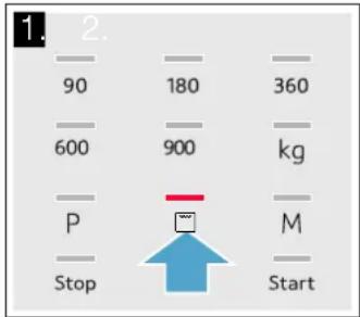 1. 2. 90 180 360 600 900 kg P M Stop Start