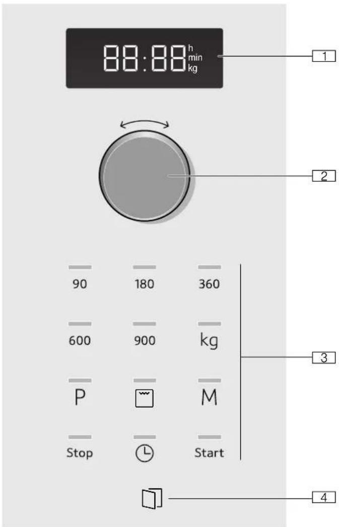 88:88h min kg 1 2 90 180 360 600 900 kg P M Stop Start 3 4