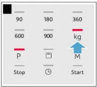 90 180 360 600 900 kg P M Stop Start