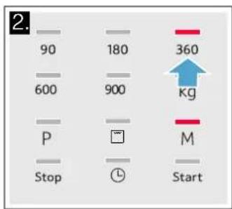 2. 90 180 360 600 900 kg P Stop M Start