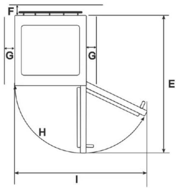 Exquisit GS290-1NFA++ - Gerätemaße in mm und ° Grad - 3