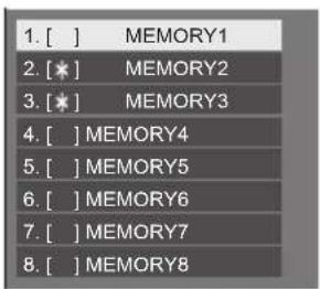 1. [ ] MEMORY1 2. [ * ] MEMORY2 3. [ * ] MEMORY3 4. [ ] MEMORY4 5. [ ] MEMORY5 6. [ ] MEMORY6 7. [ ] MEMORY7 8. [ ] MEMORY8