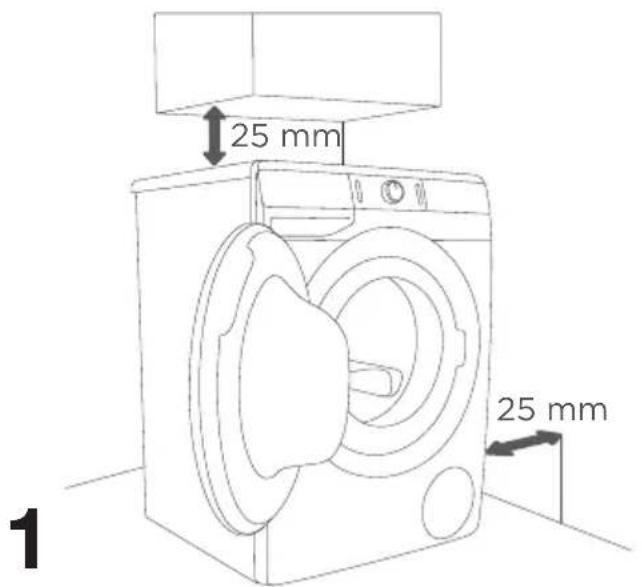 GORENJE WE64S3P - Einbauabstände - 1