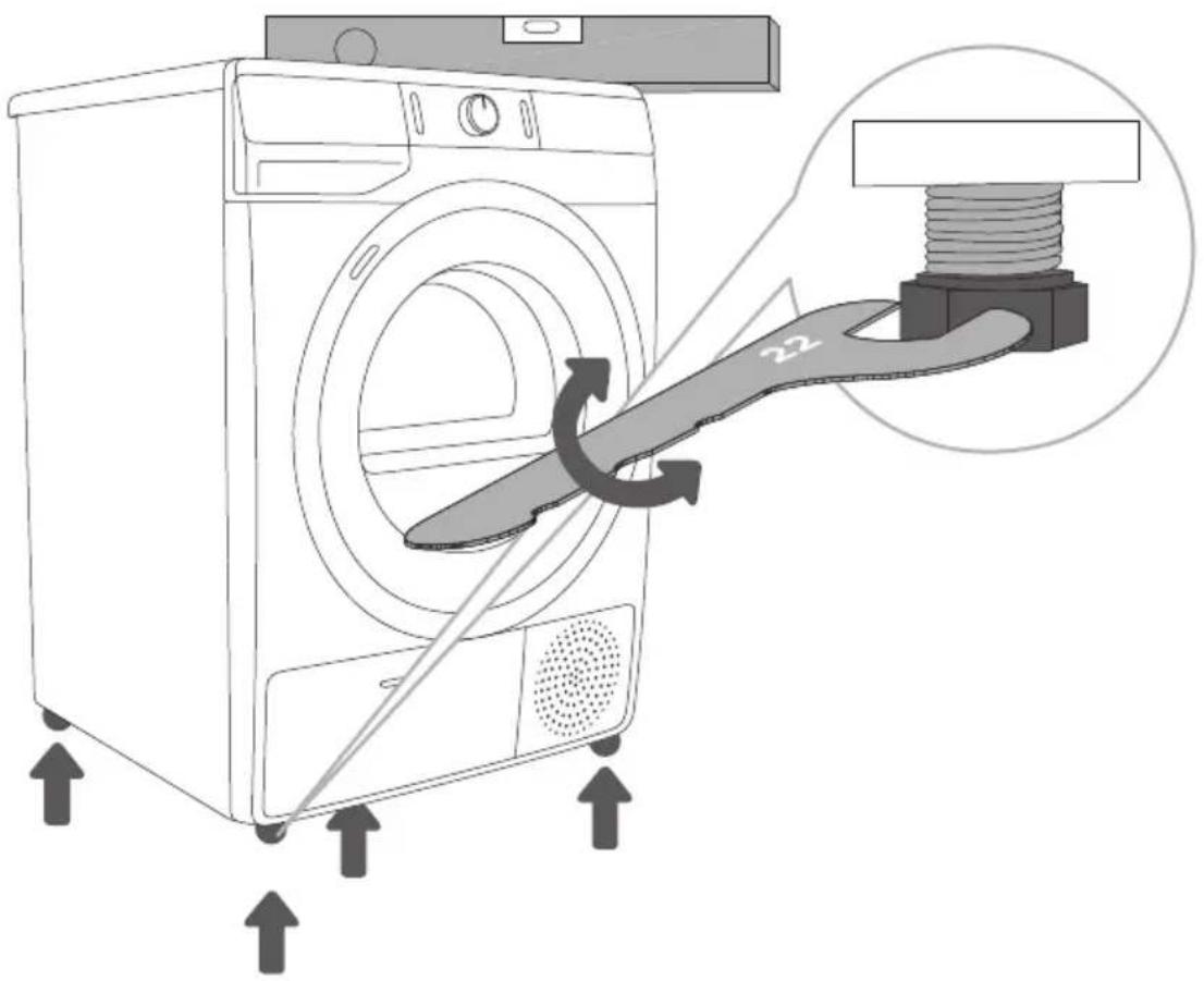 GORENJE DE83ILB/GI - EINSTELLUNG DER GERÄTEFÜSSE - 1