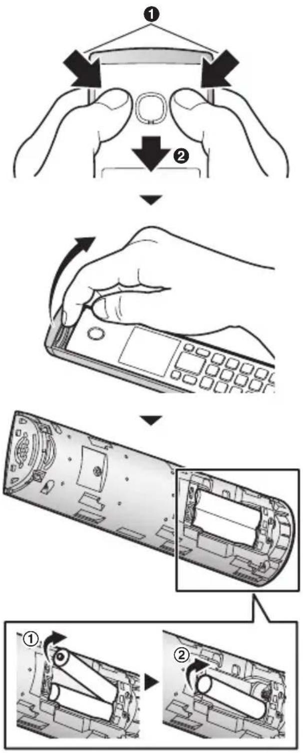 PANASONIC KX-TGK220G - Einsetzen der Akkus/Anbringen der Mobilteilabdeckung - 2