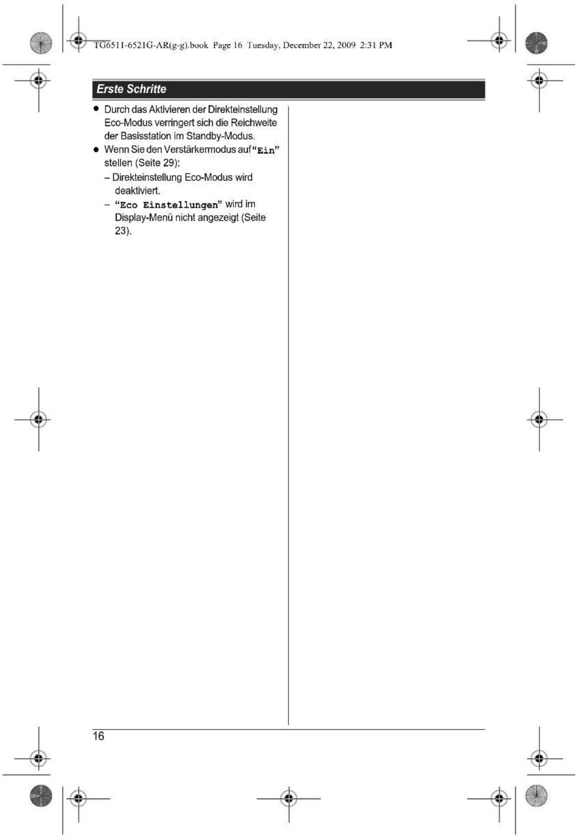 PANASONIC KX-TG6522AR - Direkteinstellung Eco Modus - 11
