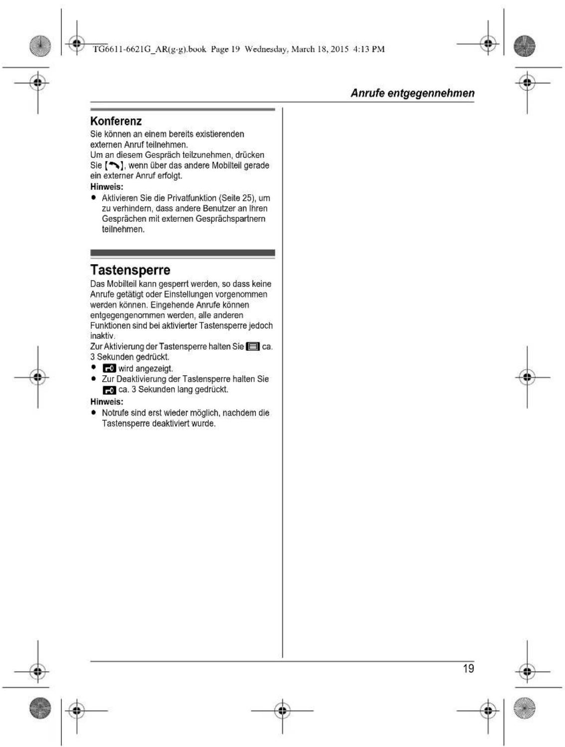 PANASONIC KX-TG6624G - Hinweis: - 9
