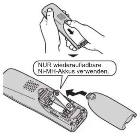 PANASONIC KX-TG6461GT - Einsetzen der Akkus - 1
