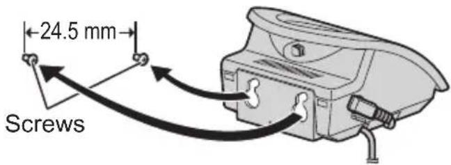 PANASONIC KX-TCD580 - Drive the screws into the wall using the wall template as a guide, then mount the charger securely on the screws. - 1