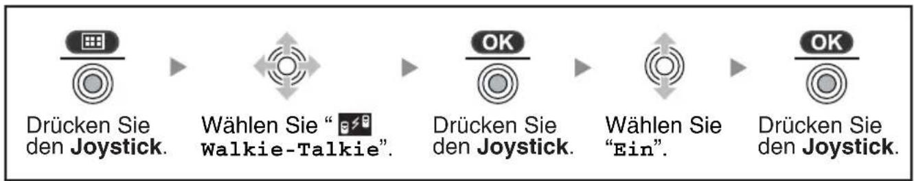 PANASONIC KX-TCA364 - ◆ Einschalten des Walkie-Talkie - 1