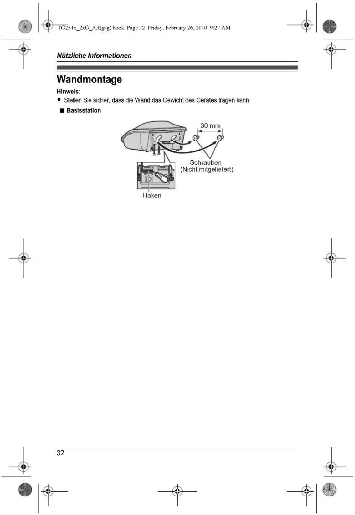 PANASONIC KX-TG2511G - Wichtig: - 9