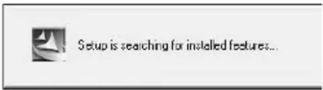 Setup is searching for installed features...
