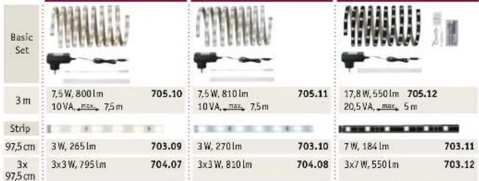 Paulmann 703.09 - YourLED-Strips mit Spritzwasserschutz (12V) - 2