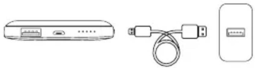 XLayer Powerbank Wireless 4.000 - Laden mit einem Netzteil mit USB-Anschluss: - 1